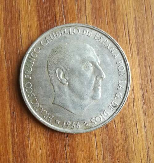 Spain 1966 Silver 100 Ptas. Nice coin.