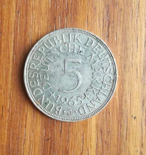 Bundesrepublik Deutschland 1965J Silver 5 Deutsche Mark.