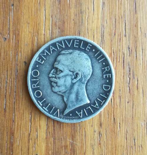 Italy 1930R Silver 5 Lire.
