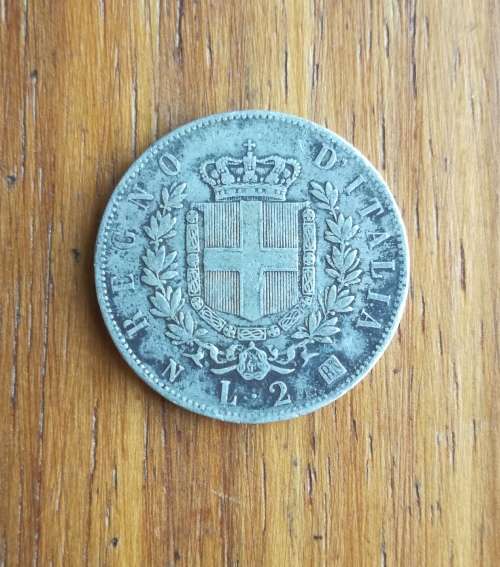 Italy 1863 Silver 2 Lire.