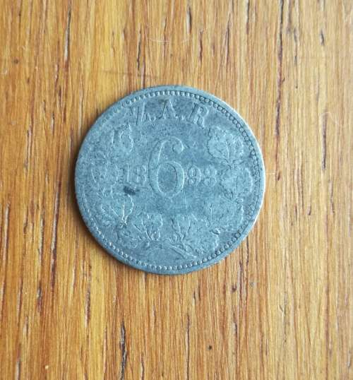 ZAR Paul Kruger 1893 Silver Sixpence.