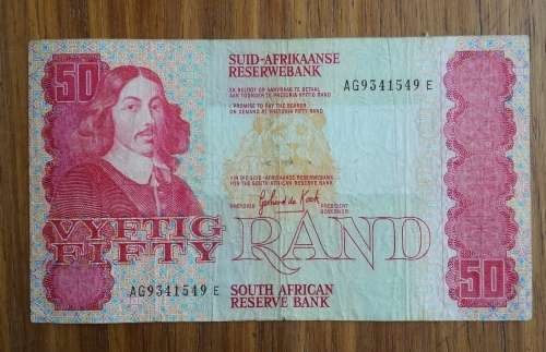 South Africa GPC de Kock old R50 bank note. (49)