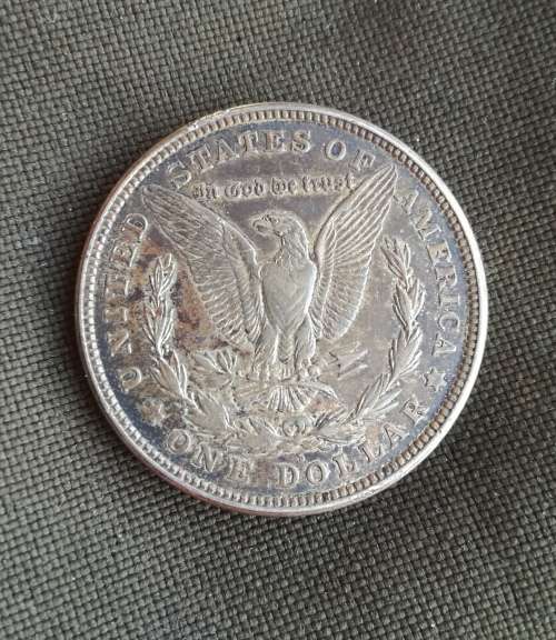 America 1921D Silver Morgan dollar. Good condition and nice toning.
