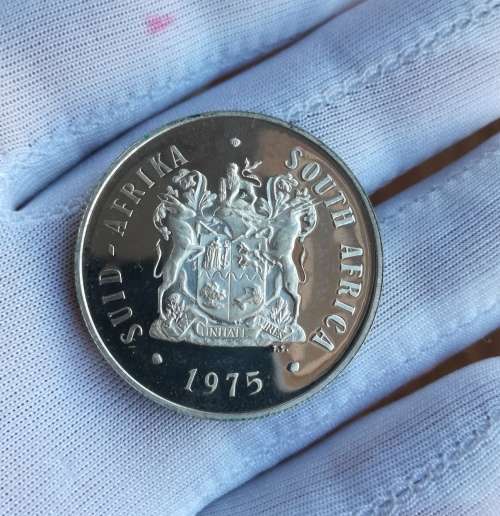 South Africa 1975 Silver Proof one rand.