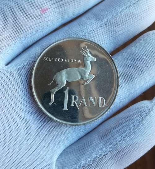 South Africa 1975 Silver Proof one rand.