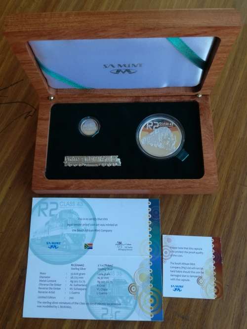 Tickey and Crown 2013 Silver Trains of South Africa Coin set. No 180 Of 700