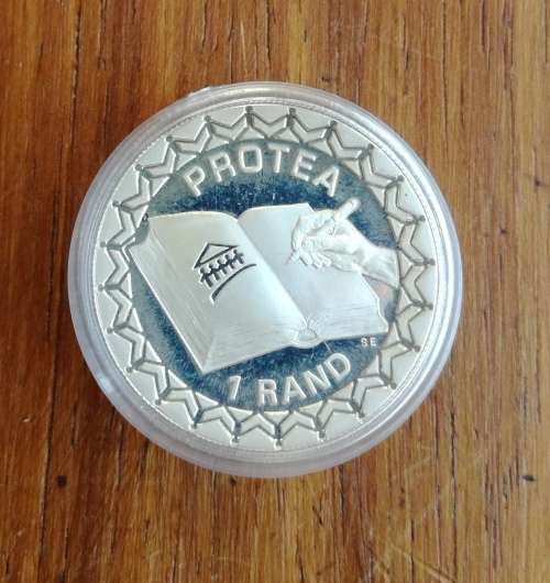 South Africa 1996 Silver Proof Protea one Rand. No 1525 of 6000