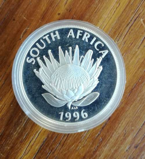 South Africa Silver Proof Protea one Rand. No 1612 of 6000