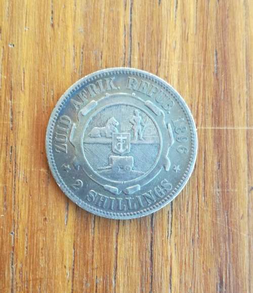 ZAR Paul kruger 1896 Silver two Shillings.