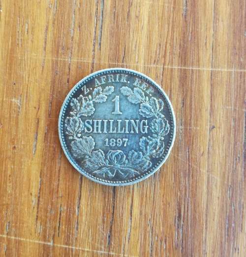ZAR Paul kruger 1897 Silver Shilling. Good condition.
