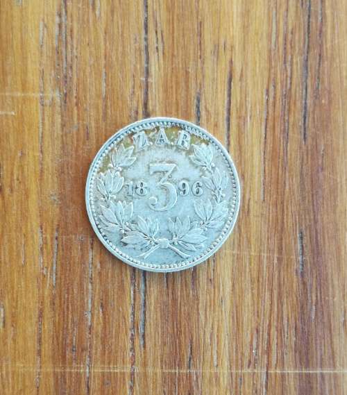 ZAR Paul kruger 1896 Silver Threepence.