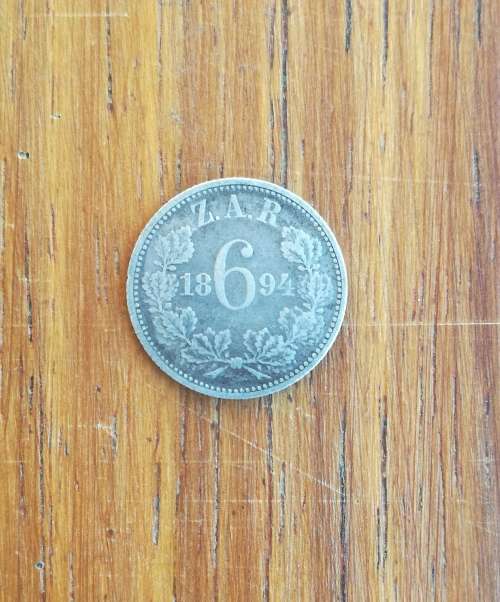 ZAR Paul kruger 1894 Silver Sixpence.