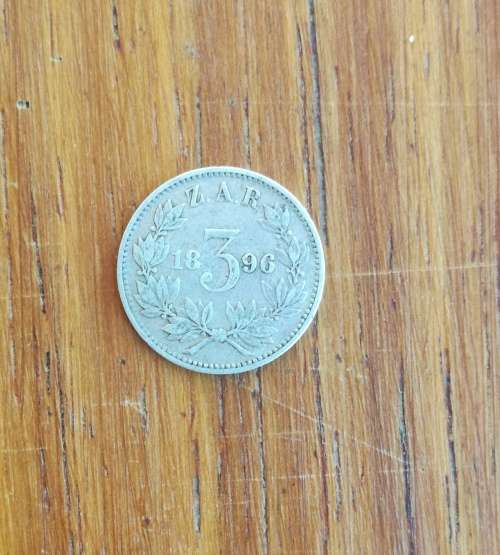 ZAR Paul kruger 1896 Silver Threepence.