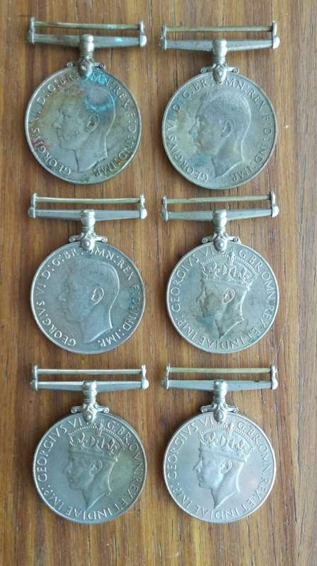 WW11 Collection of 6 medals.
