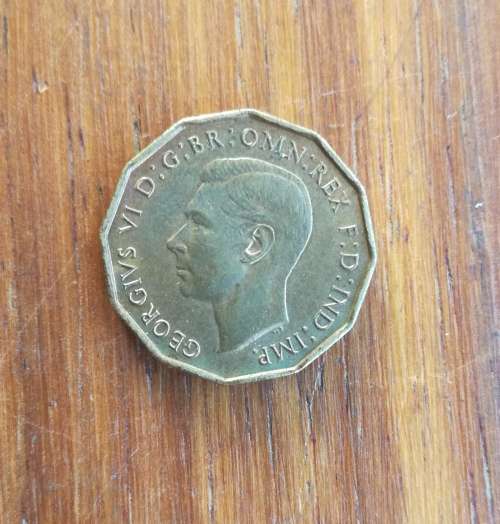 Great Britain King George 1937 UNC-AUNC Brass Threepence. Nice coin.