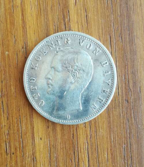 German States Bavaria Silver 1900D Zwei Mark.