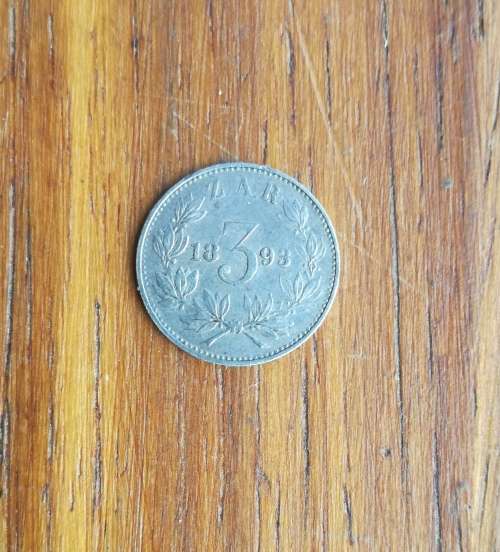 ZAR Paul Kruger 1893 Silver Three pence. Good condition.