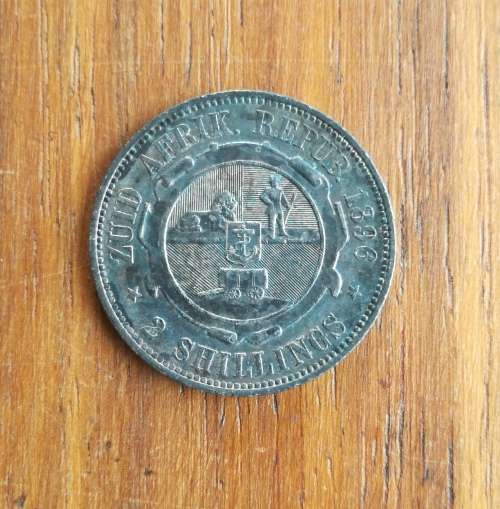 ZAR Paul Kruger 1896 Silver Two Shillings.