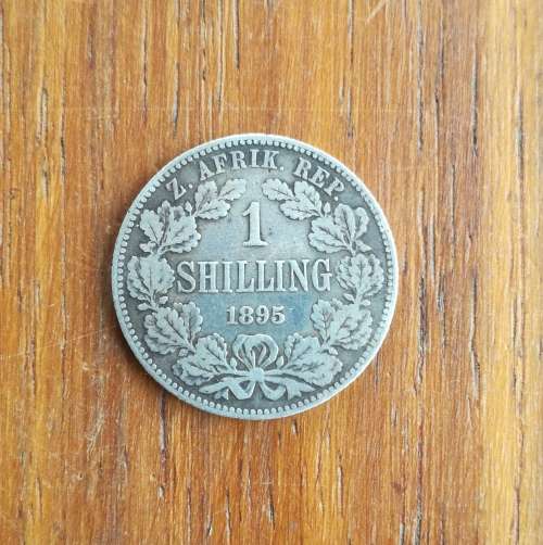 ZAR Paul Kruger 1895 Silver Shilling.