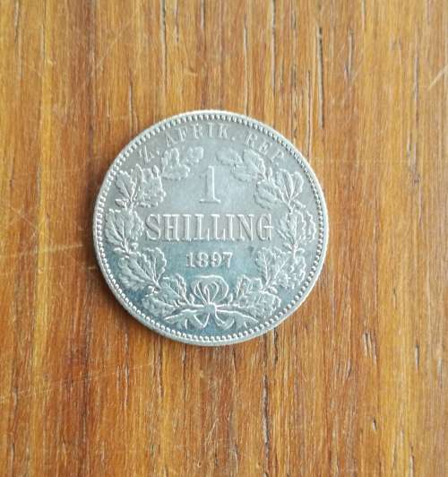 ZAR Paul Kruger 1897 Silver Shilling.