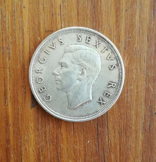 South Africa 1949 Silver 5 Shillings. Great condition.