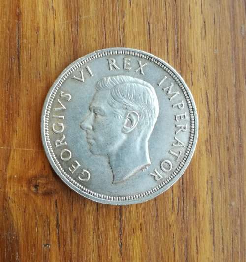 South Africa 1947 Silver 5 Shillings.