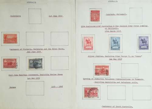 Australia 1934-1935 Stamps. Centenary of Victoria, genotaph and Silver Jubilee Stamps.