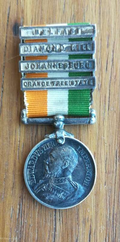 Britain King Edward VII South Africa 1901-1902 Boer War Medal. Belfast, Diamond Hill, Joburg and OFS