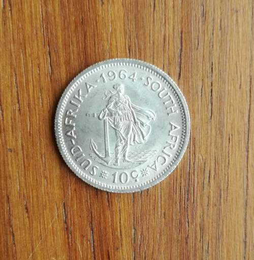 South Africa 1964 A-UNC Silver 10 Cent`s.