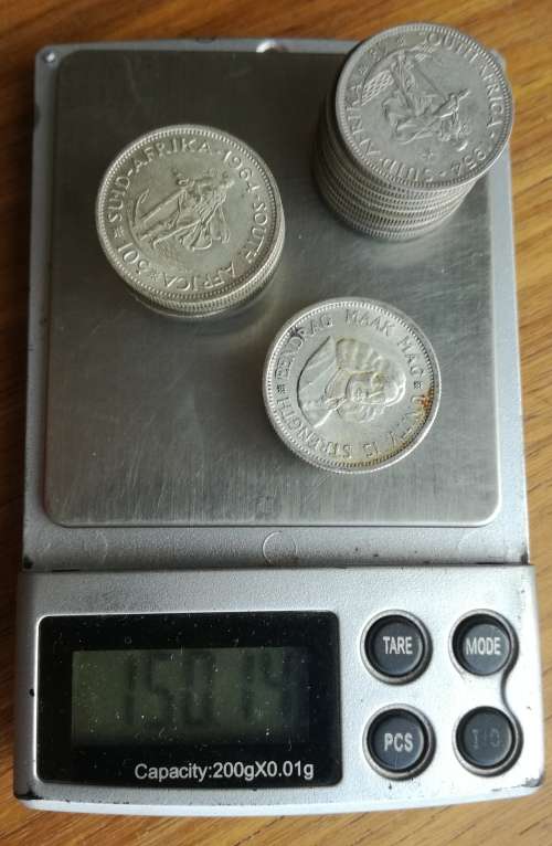 South Africa collection of 27 Silver Shillings. 150.14 Grams.