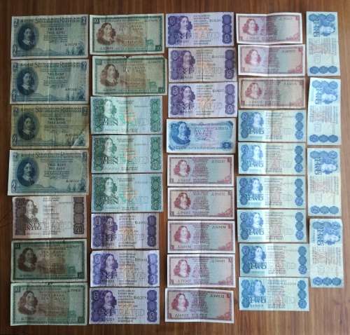 South Africa collection of 37 old Bank notes.