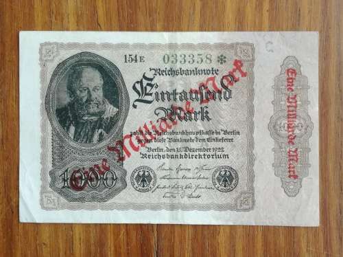 Berlin 15 December 1922 Old 1000 Reichsbanknote