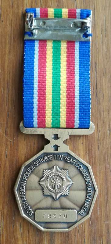South Africa Police 10 Year Service Medal awarded to 18970