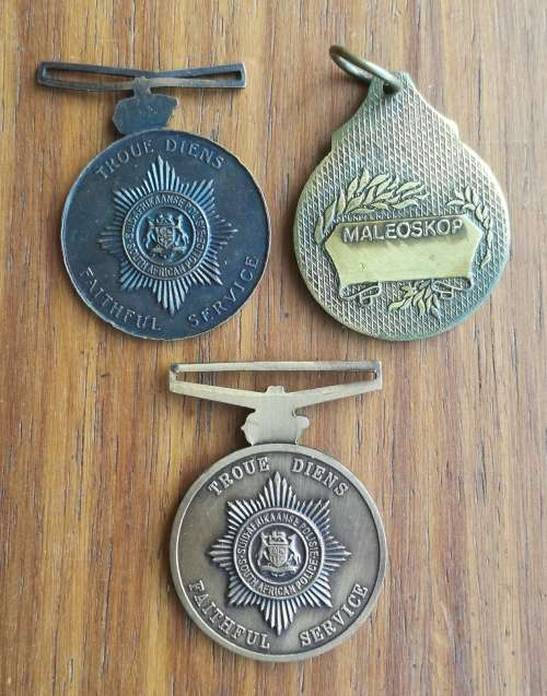 South Africa collection of 3 Police service Medals.