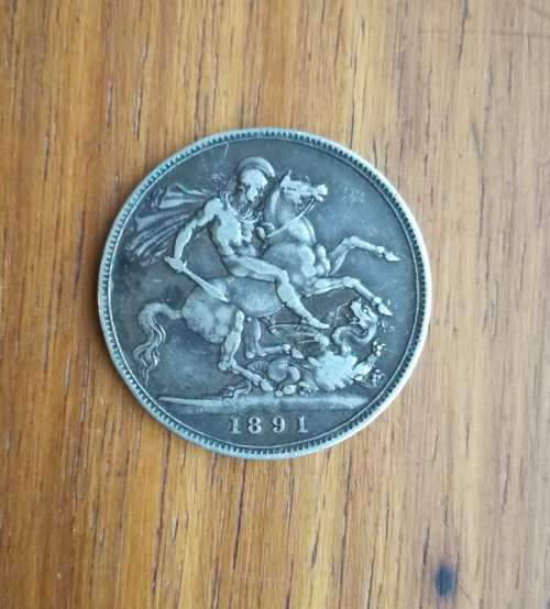Great Britain Queen Victoria 1891 Sterling Silver Crown.