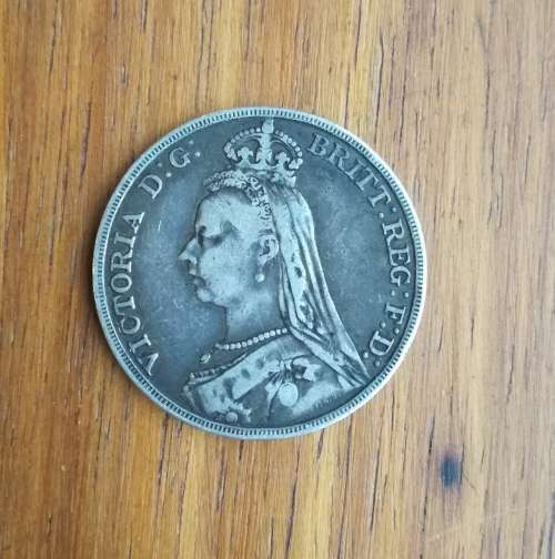 Great Britain Queen Victoria 1891 Sterling Silver Crown.