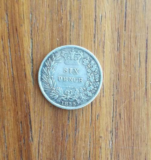 Great Britain King William IV 1835 Silver Sixpence.