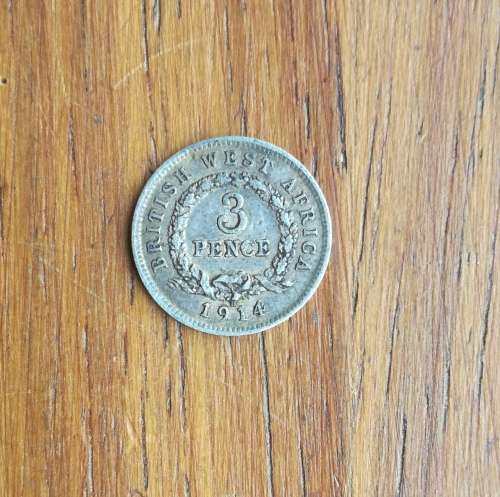British West Africa 1914 Silver Threepence.