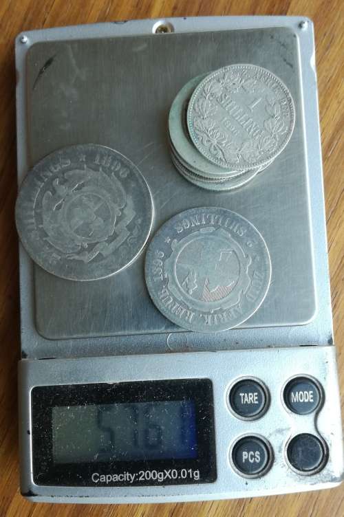 ZAR Paul Kruger collection of 10 Silver old coins. 57.61 Grams.