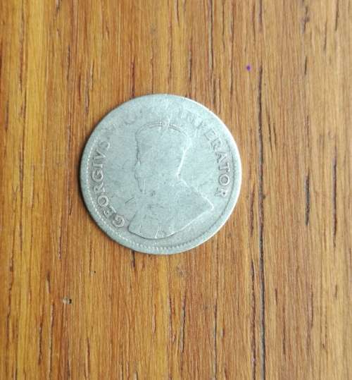 South Africa 1924 Silver Sixpence.