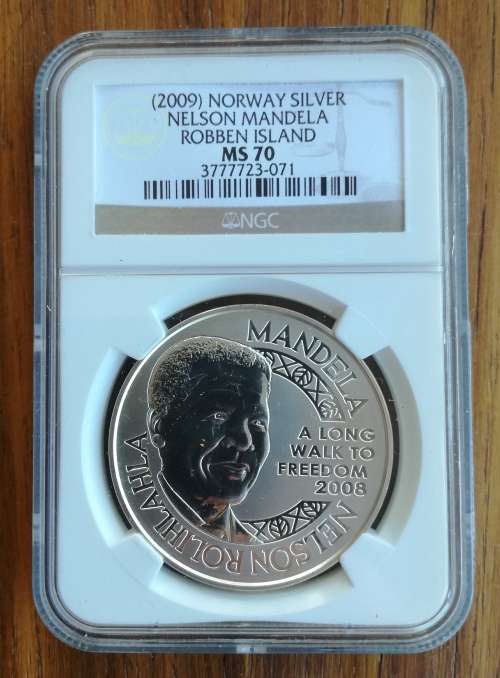 Mandela NGC MS70 Norway 2009 Silver Medal.
