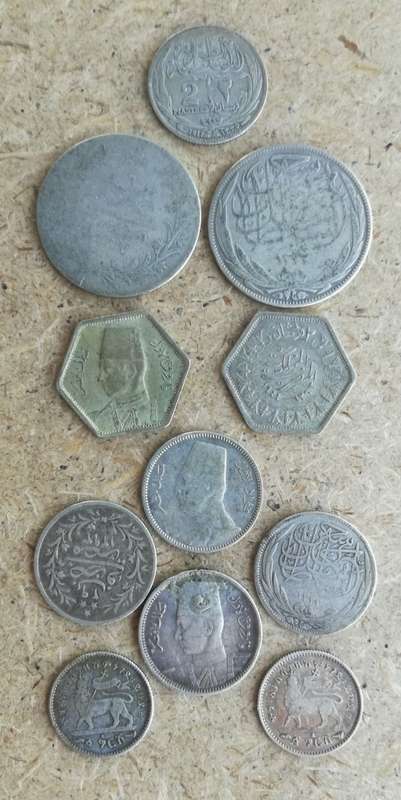 Collection of 7 Middle Eastern Silver coins.