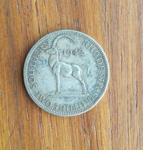 Southern Rhodesia 1942 Silver Two Shillings.