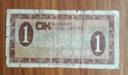 South Africa OK BAZAARS 1929 Limited One Rand Token. (please see photos for condition)