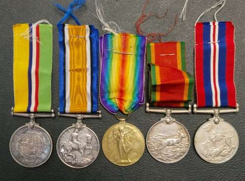 Anglo Boer War, WW1 and WW2 Group medals awarded to LUIT P.P.J BOSHOFF ( Also KAPT)