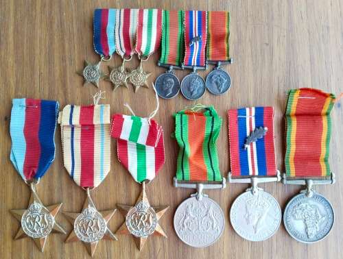 WW11 Group medals including miniature set awarded to 45313 R.W. COLENBRANDER