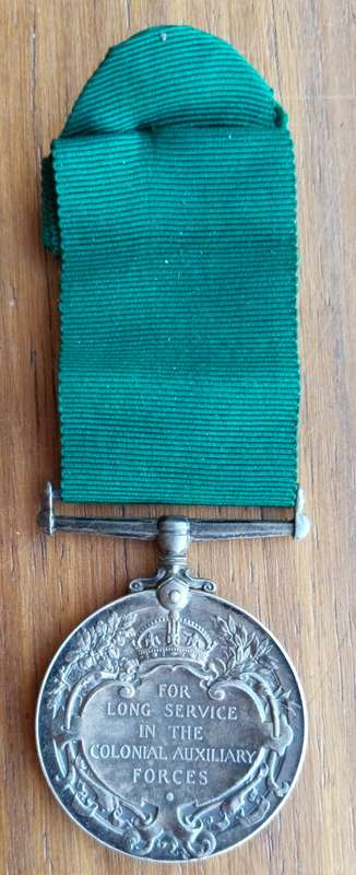 Colonial Auxiliary Forces Long Service Medal awarded to LT. G.C. DENNILL 9TH M.R. (H.R.)