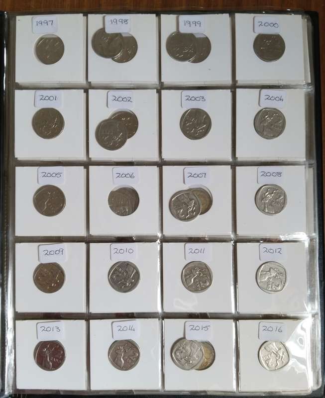 Collection of 102 Republic of South Africa coins with album. ( R 252 in valid currency)