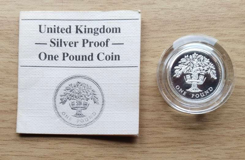Great Britain Silver Proof 1987 One Pound With Certificate.