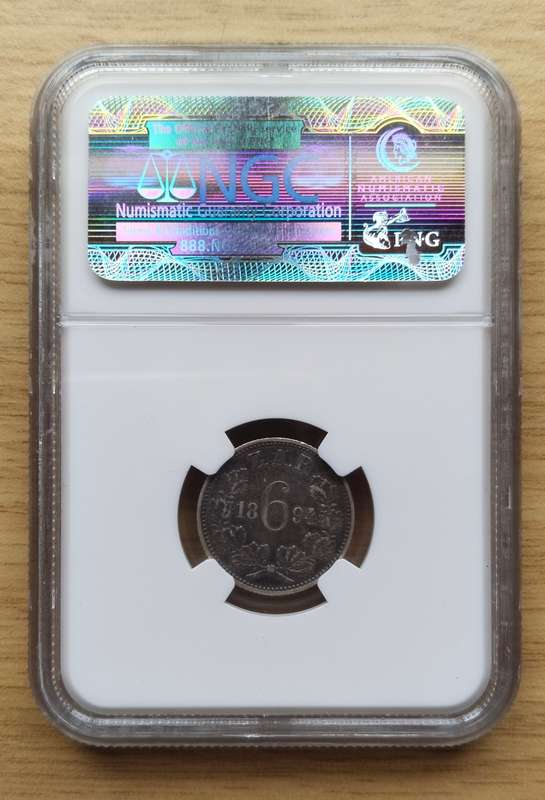 ZAR 1894 NGC VF30 Silver Sixpence